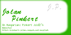 jolan pinkert business card